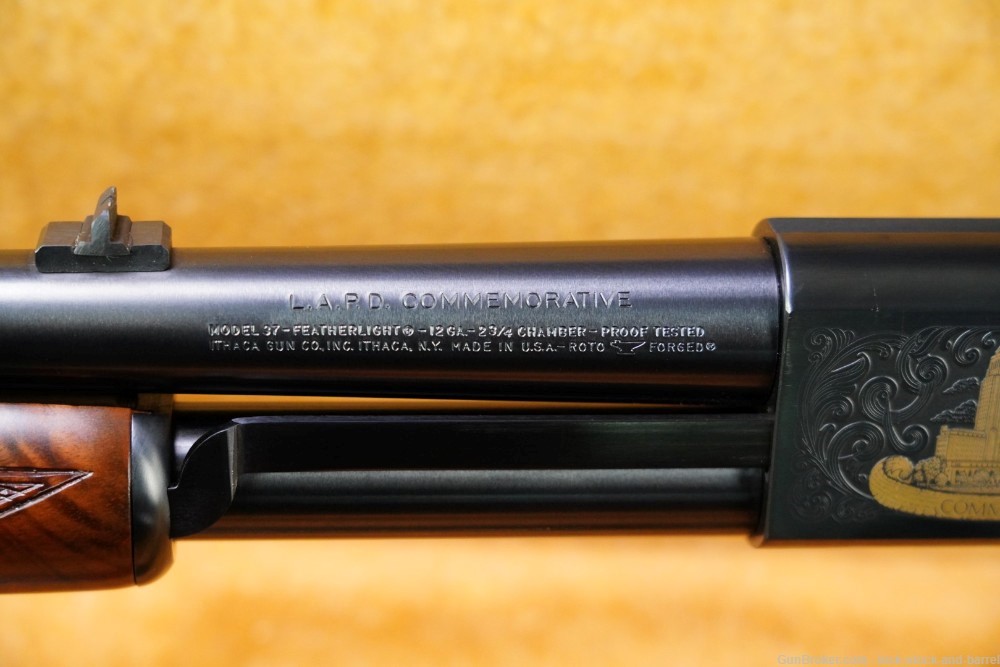 Ithaca Model 37 LAPD 12 GA 28" 18 1/2" Engraved Pump Action Shotgun, 1981-img-36