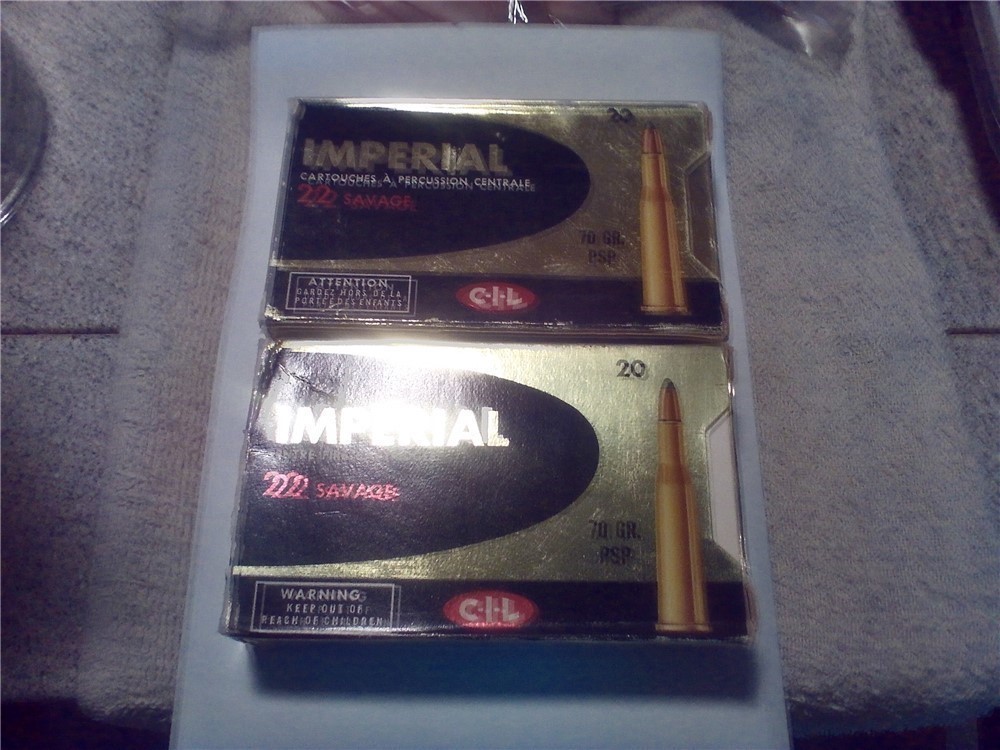 Imperial 22 Savage 70 gr. PSP ammo-2 full boxes & 19 rds. Dominion SP ammo-img-0