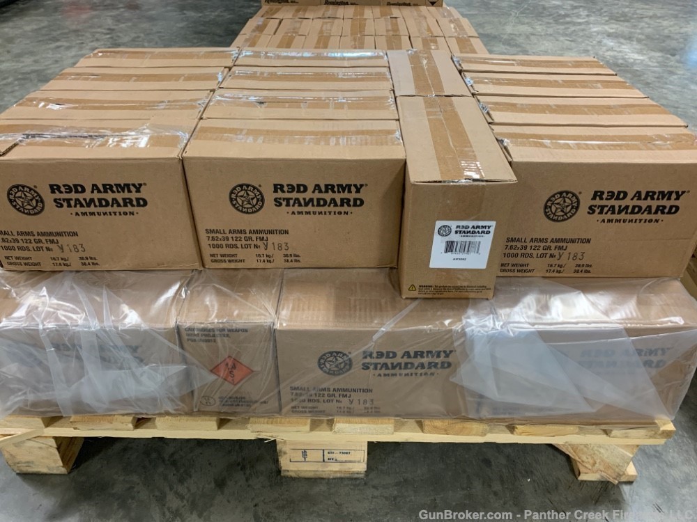 Century Red Army Russian 7.62x39 1000 rounds 122 grain FMJ AK47 Wolf-img-4