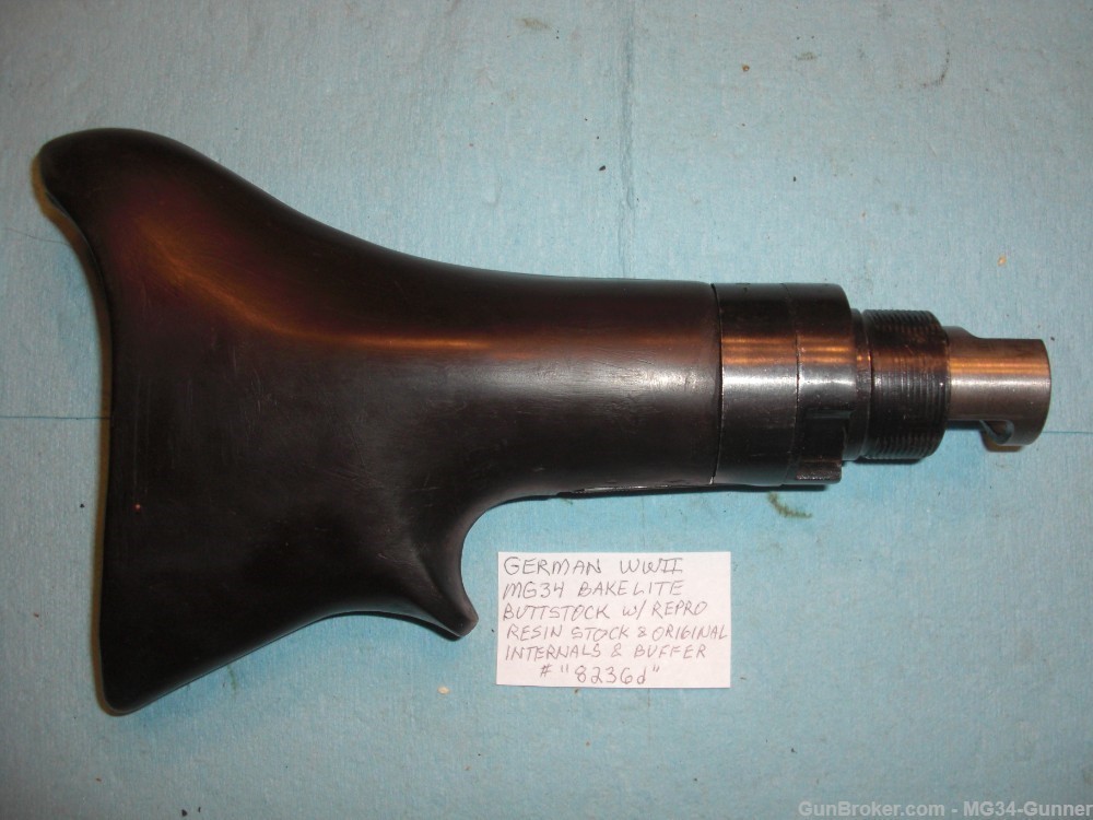 German WWII MG34 Bakelite Buttstock & Buffer - 8236d - Stock is Resin Repro-img-1