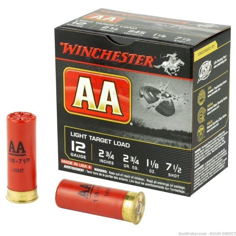 Winchester AA Target 12 Gauge 2.75" #7.5 Shotshell - 25rd-img-0
