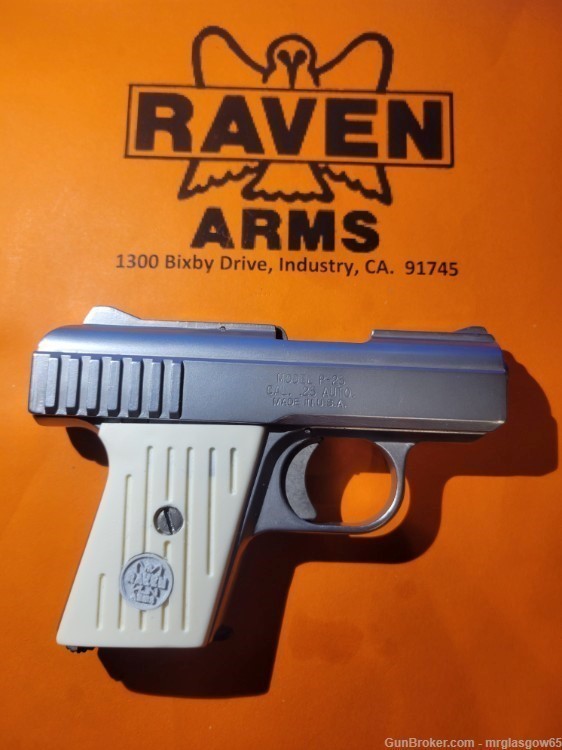 Raven / Phoenix Arms MP25, P25 Grooved Grips w/medallions (Lg Safety)-img-5