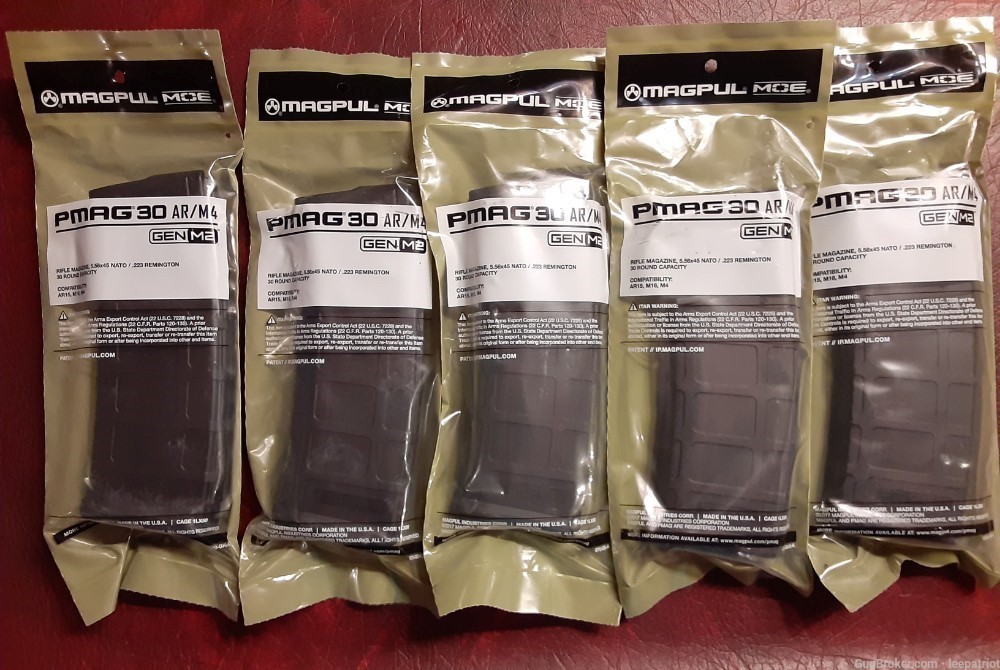 LOT OF 5 NEW MAGPUL M2 GEN 2 Black AR15 M4 M16 30RD Mags MAG571-BLK-img-0