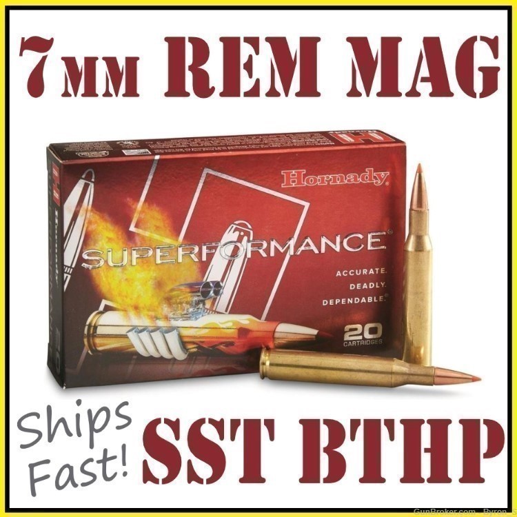 20rds Hornady Superformance™ SST 7mm Rem Mag 154gr BT JHP 8061 + FAST SHIP-img-0