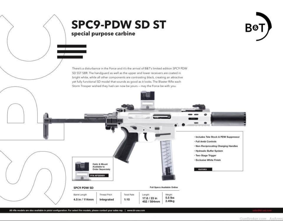 B&T SPC9 PDW SD StormTrooper Edition SBR ST-img-10