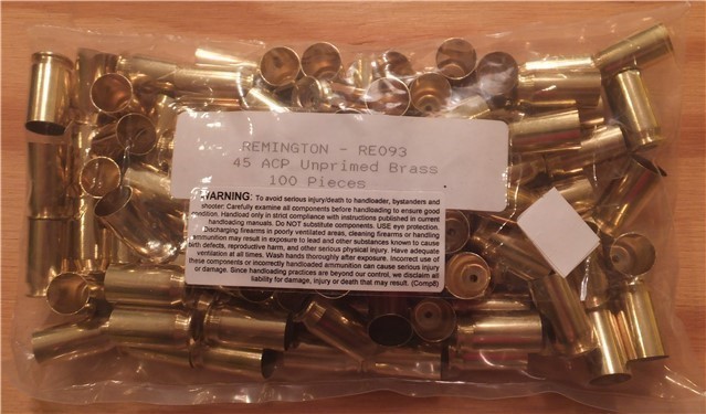 45ACP UNprimed NEW Remington brass-img-0