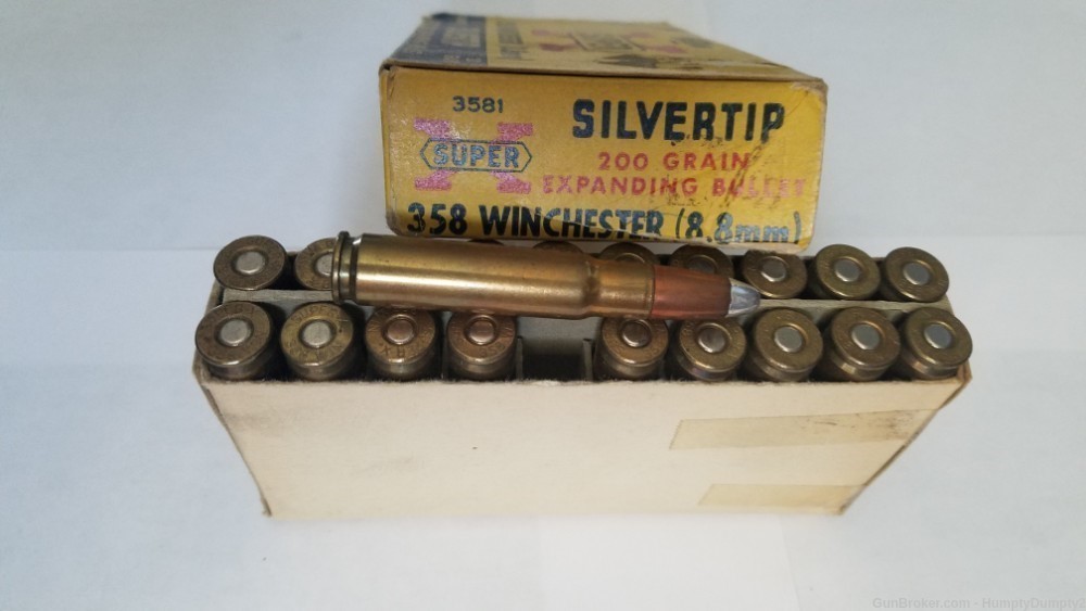 Full Box Rare 358 Winchester Silver Tip 200 Grain 20 Rounds-img-0