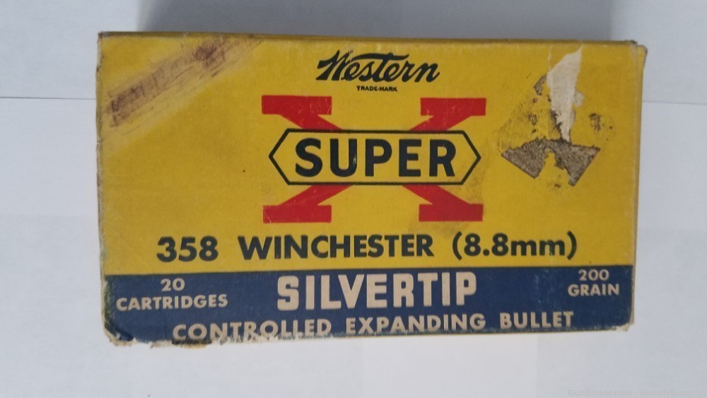 Full Box Rare 358 Winchester Silver Tip 200 Grain 20 Rounds-img-1