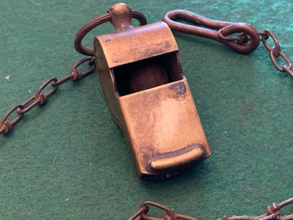 ANTIQUE BRASS POLICE WHISTLE-img-4