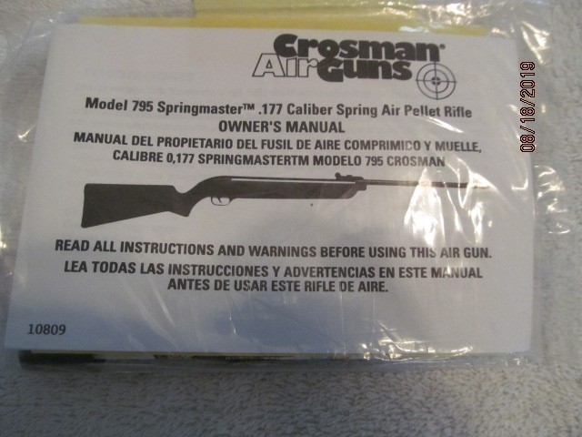 Crosman Model 795 Springmaster Owner's Manual-img-0