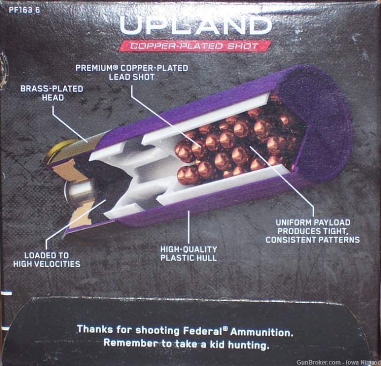 Federal Premium Upland 16-2¾” Gauge 1-1/8 Oz #6 Cu Plated Lead Shot PF163-6-img-5