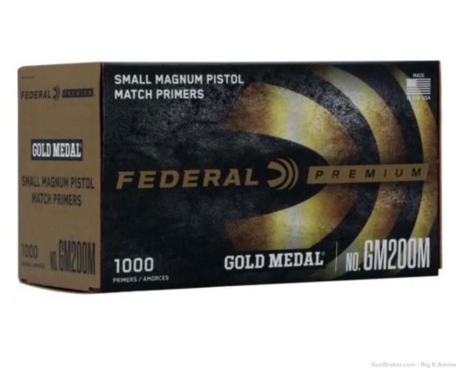 1000 small magnum pistol match primers gold medal no. GM200 NoCCFees -img-0