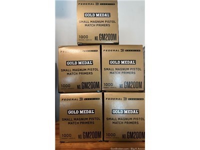 1000 small magnum pistol match primers gold medal no. GM200 NoCCFees 