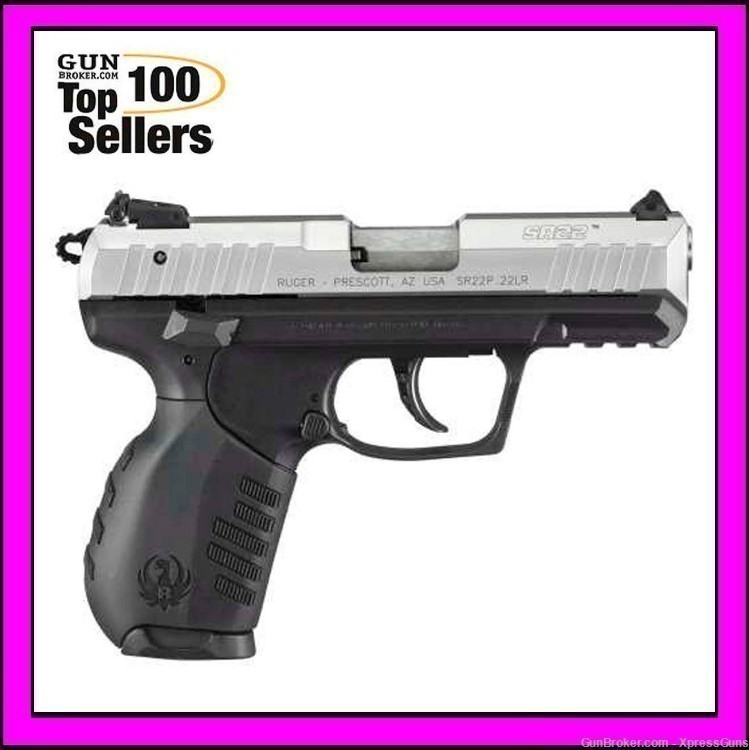 RUGER SR22 22 LR 10+1 SILVER/BLK [BUY NOW - SUPER FAST SHIPPING]-img-0