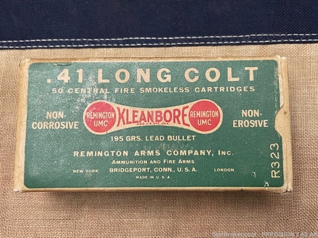 41 LONG COLT, 195 gr., 50 ROUND VINTAGE REMINGTON "DOGBONE" BOX!-img-1