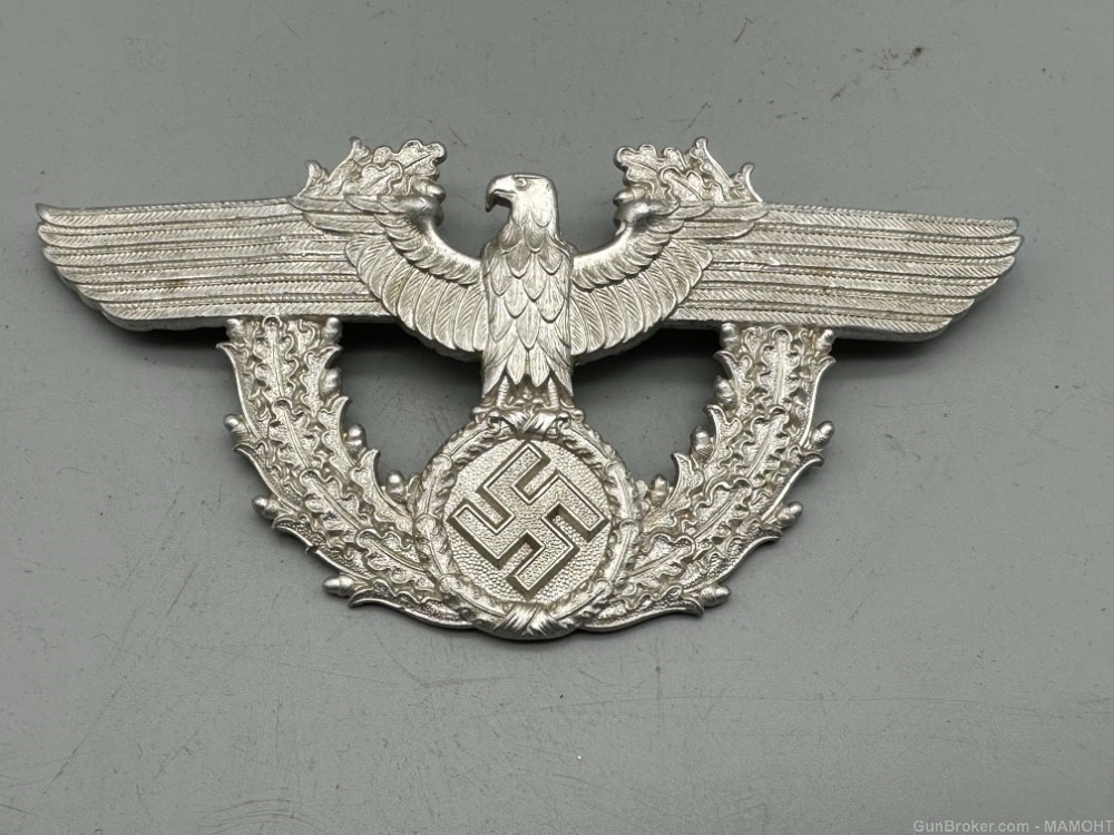 WW2 German Police Officer Shako Cap Insignia Tschako Uniform Cockade Helmet-img-0