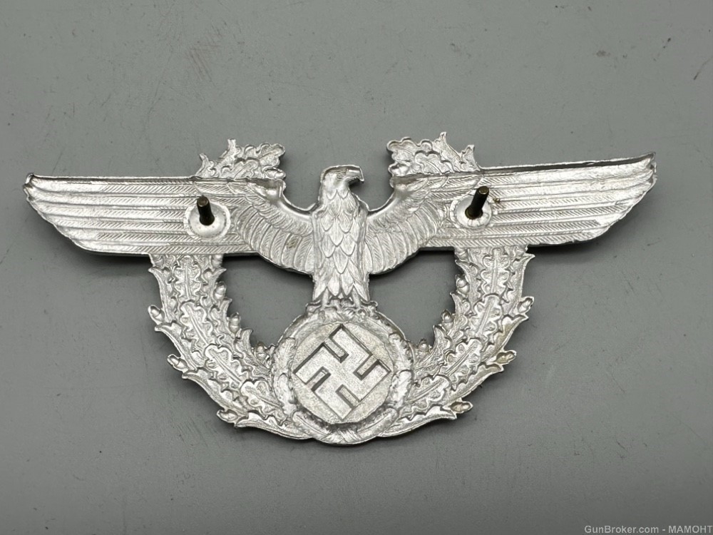 WW2 German Police Officer Shako Cap Insignia Tschako Uniform Cockade Helmet-img-1