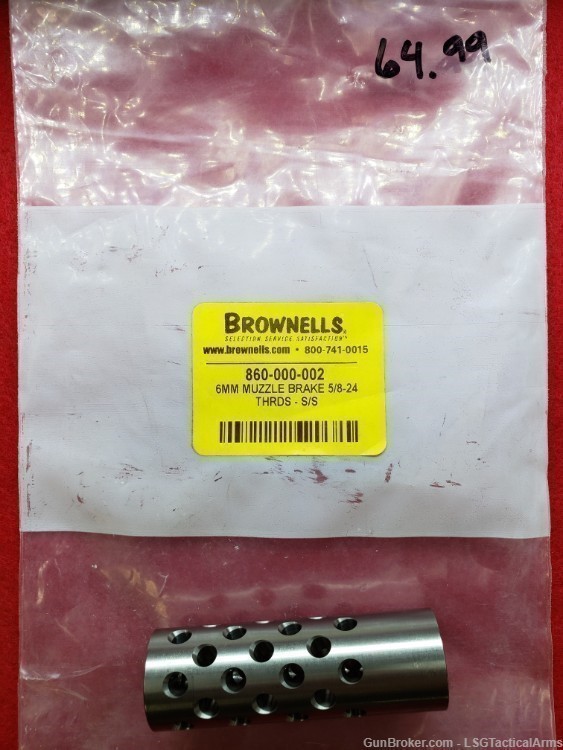 Shrewd Precision Muzzle Brake, 5/8-24 Threads, Stainless Steel - SHIPS FREE-img-0