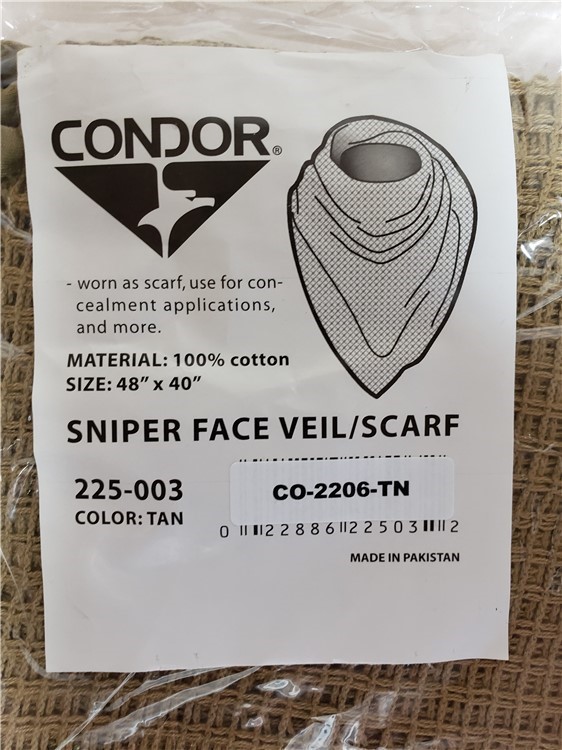 Condor Sniper Face Veil / Scarf in Tan -  SHIPS FREE!-img-0