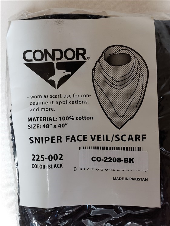 Condor Sniper Face Veil / Scarf Black - FREE SHIPPING!-img-0