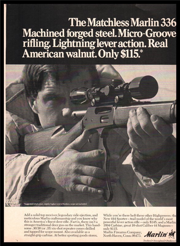 1971 MARLIN 336 Lever Action Rifle PRINT AD-img-0