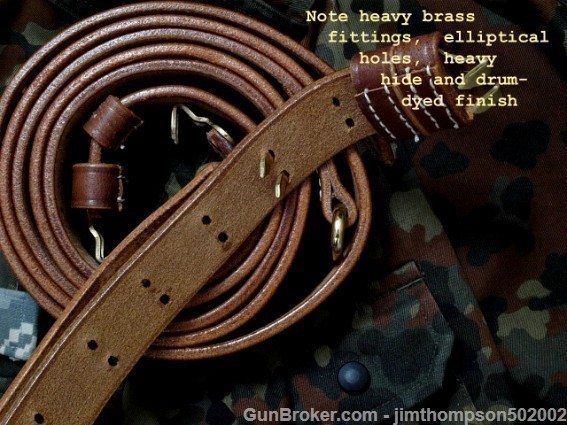 M 1907 highest quality drum-dyed leather slings NEW MODELS, TOO! Replica.-img-1