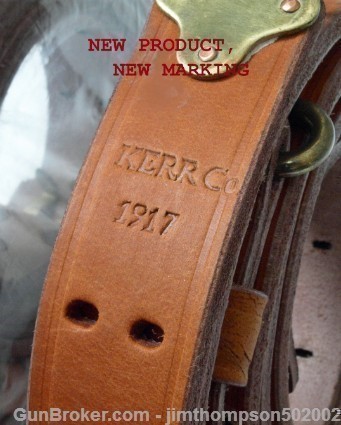 WWI/WW2, RIA 1918, KERR 1917, etc.,  replica Leather sling brass-img-18