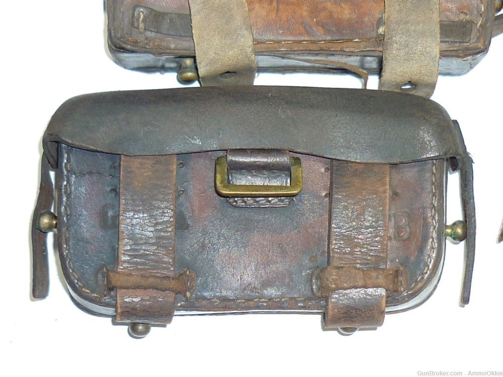 1ct - CARTRIDGE BOX - Gewehr 1871/84 Mauser leather Case Pouch German 11mm-img-2