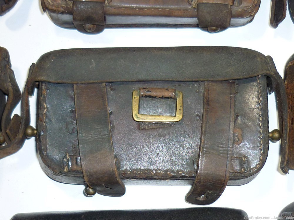 1ct - CARTRIDGE BOX - Gewehr 1871/84 Mauser leather Case Pouch German 11mm-img-6