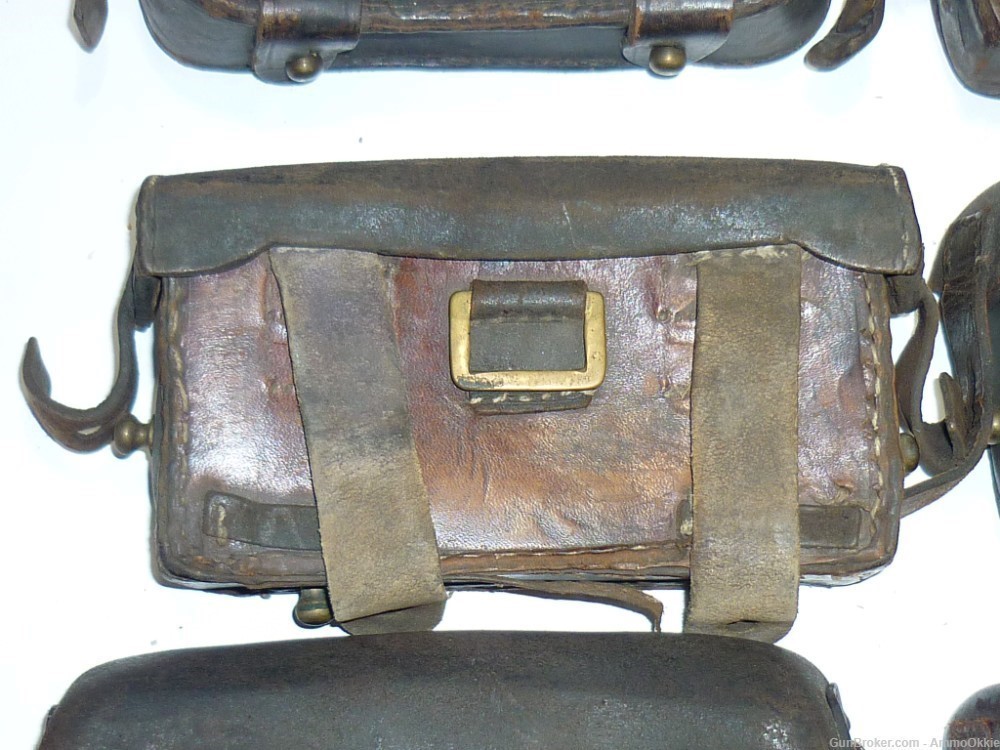 1ct - CARTRIDGE BOX - Gewehr 1871/84 Mauser leather Case Pouch German 11mm-img-5