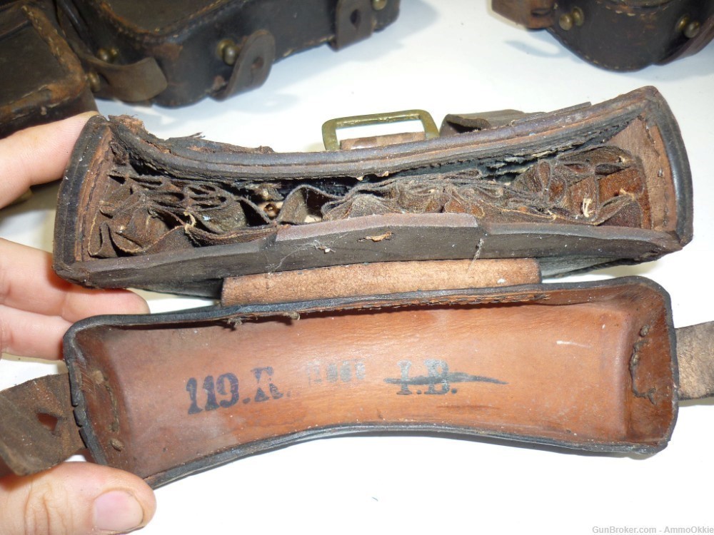 1ct - CARTRIDGE BOX - Gewehr 1871/84 Mauser leather Case Pouch German 11mm-img-24