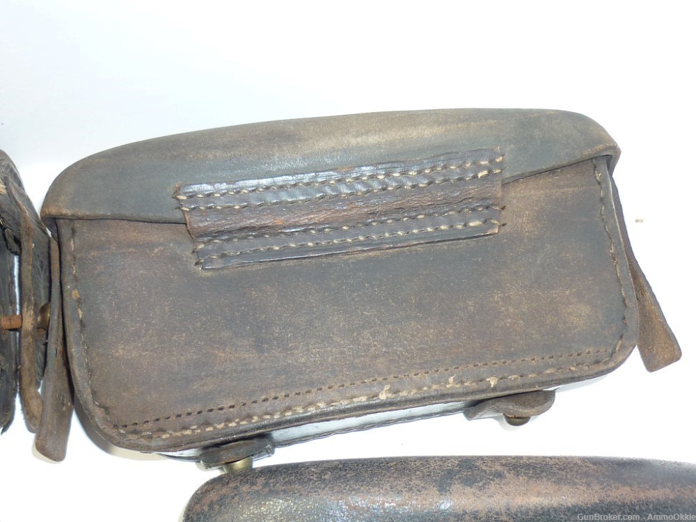 1ct - CARTRIDGE BOX - Gewehr 1871/84 Mauser leather Case Pouch German 11mm-img-20