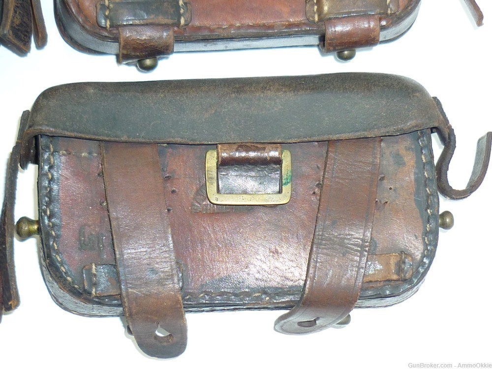 1ct - CARTRIDGE BOX - Gewehr 1871/84 Mauser leather Case Pouch German 11mm-img-4