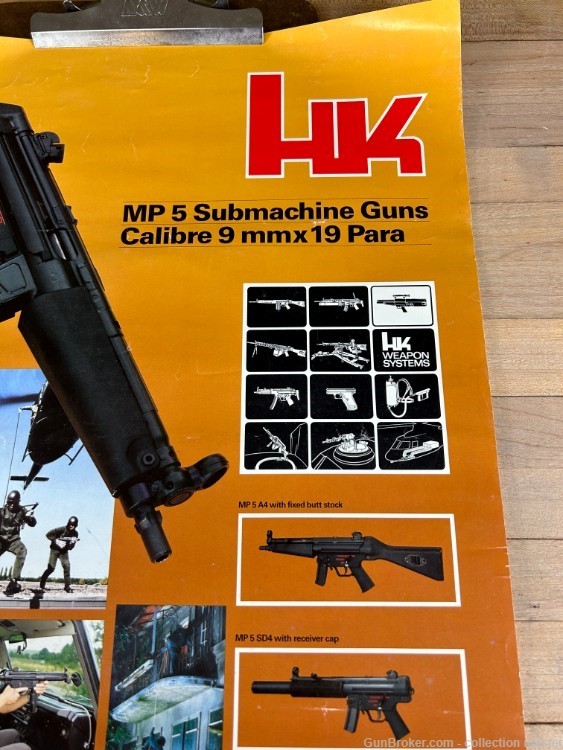 H&K MP5 Submachine Gun Pistol Sales Poster 9x19 9MM Heckler & Koch Original-img-2