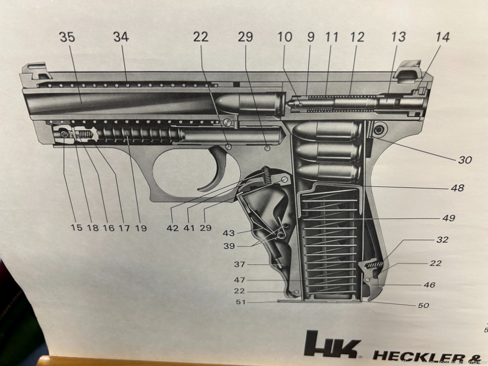 H&K P7 Police Pistol Sales Poster Training AID 9x19 9MM Heckler & Koch  -img-10