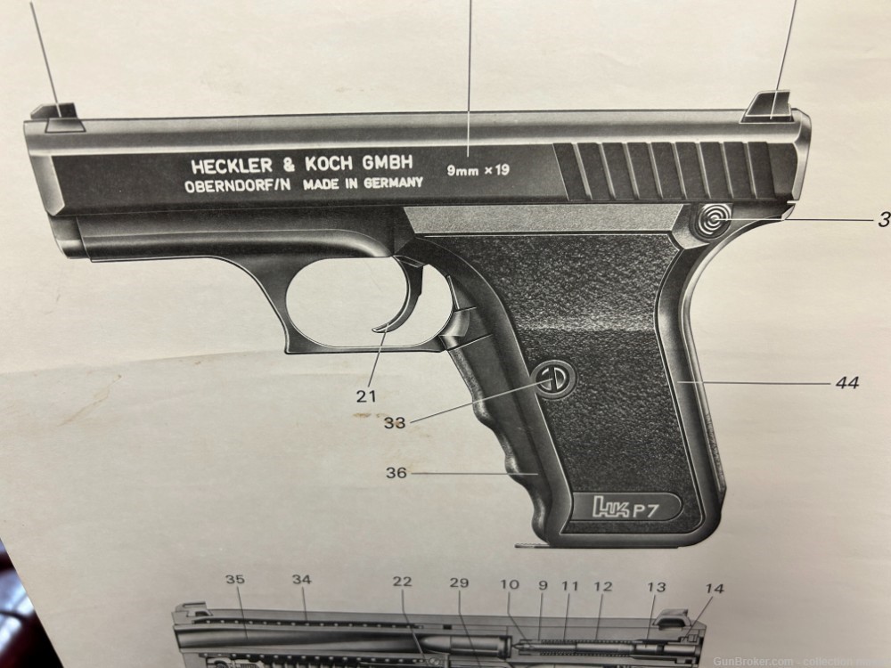 H&K P7 Police Pistol Sales Poster Training AID 9x19 9MM Heckler & Koch  -img-9