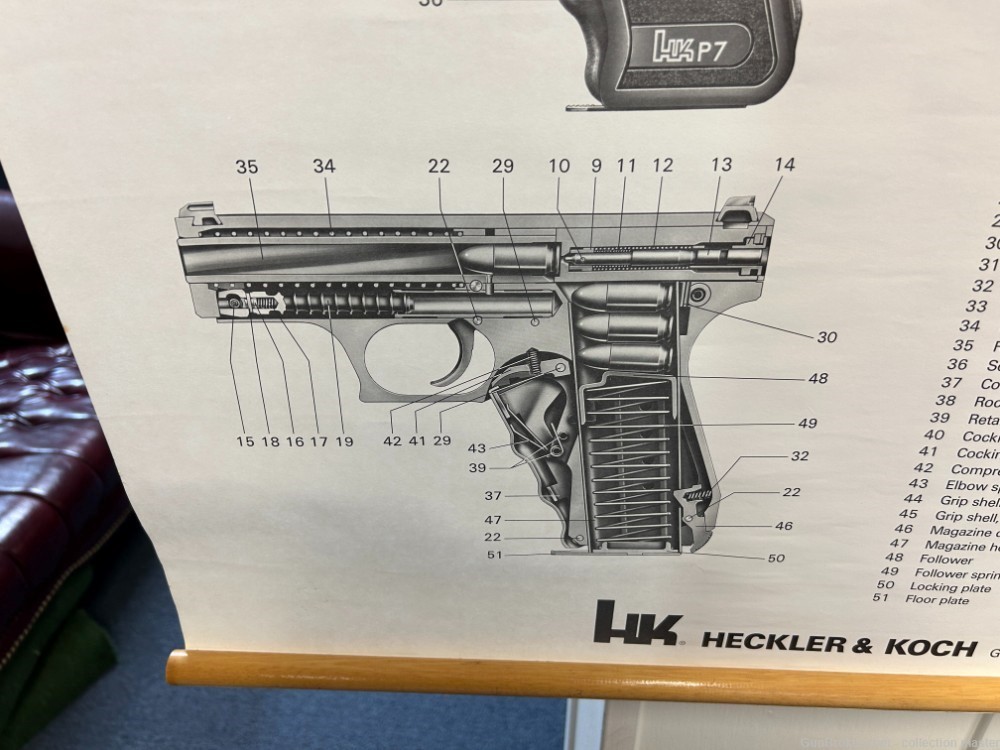 H&K P7 Police Pistol Sales Poster Training AID 9x19 9MM Heckler & Koch  -img-3