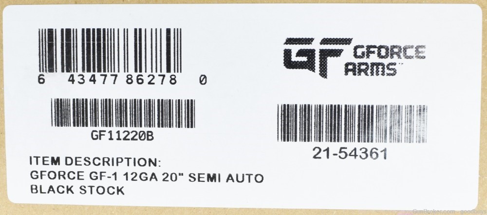 GFORCE ARMS GF1 NIB GF-1 GF11220B 12GA 20IN 4+1 SEMI AUTO SHOTGUN NIB SALE-img-4