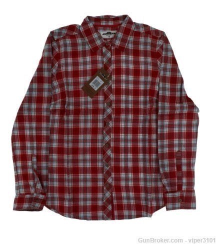 Podium Ladies L/S Flannel Shirt Red Plaid - Medium-img-0