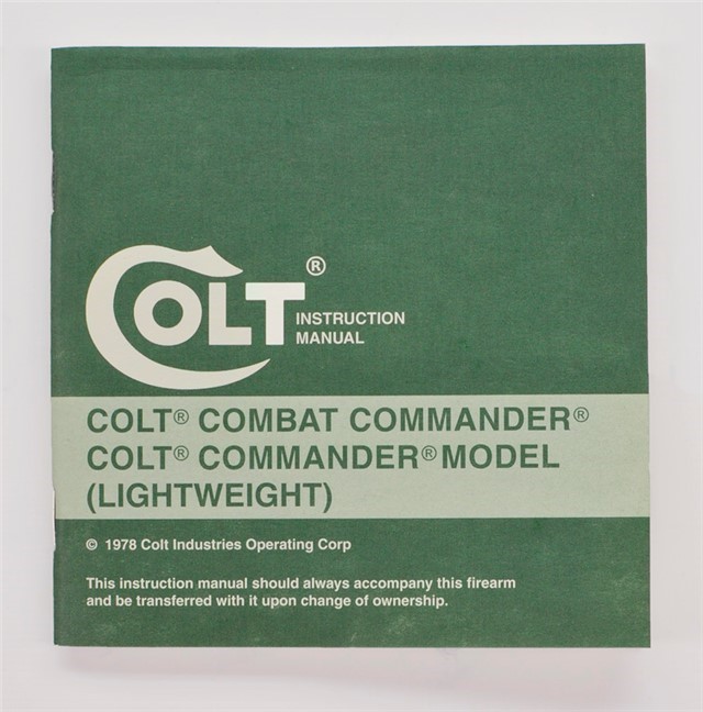 Colt Combat Commander, Comnder (Ltwt) Manual PLUS 1978-img-1
