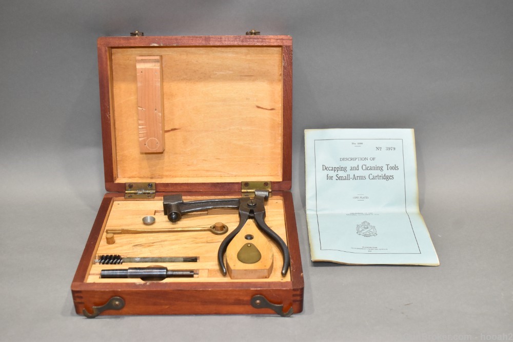 Colt Springfield Small Arms Decapping Tool Kit W Case & 1917 Dated Manual-img-0