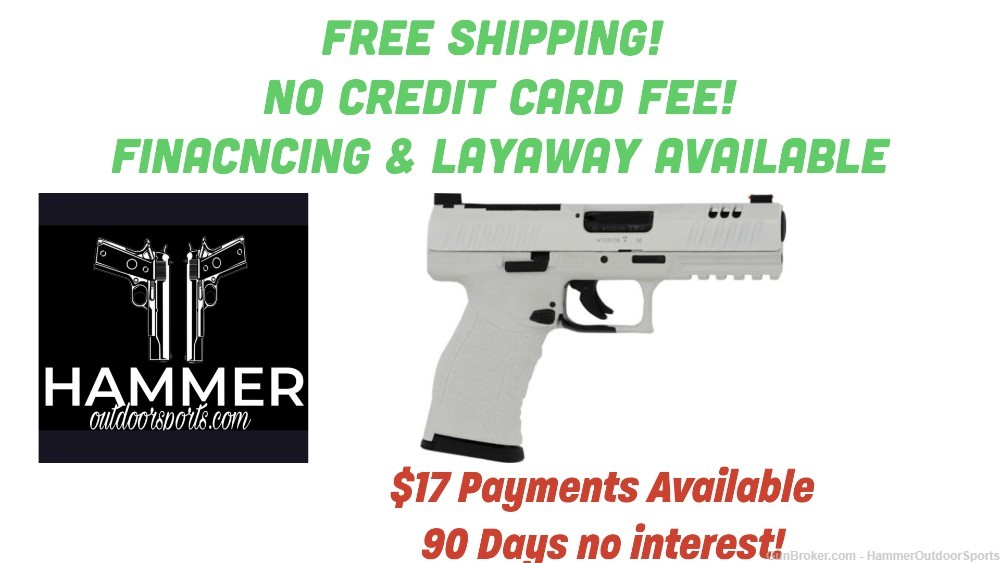  WALTHER WMP OR .22WMR 4.5" 15-SHOT ARTIC WHITE POLYMER -Free Ammo-img-0