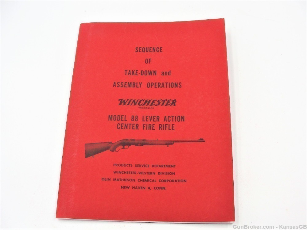 Winchester 88 take down & assembly operations 53 pages book-img-0