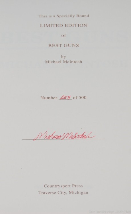 Best Guns by McIntosh Hardcover Limited 1st Edition 1989 Signed 258 of 500-img-3