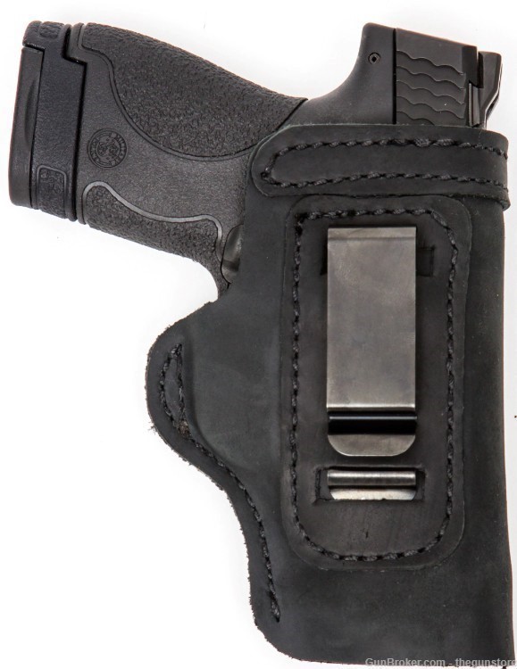 For Glock 42 43 43X Leather Gun Holster Inside The Waist Right Hand Black-img-0