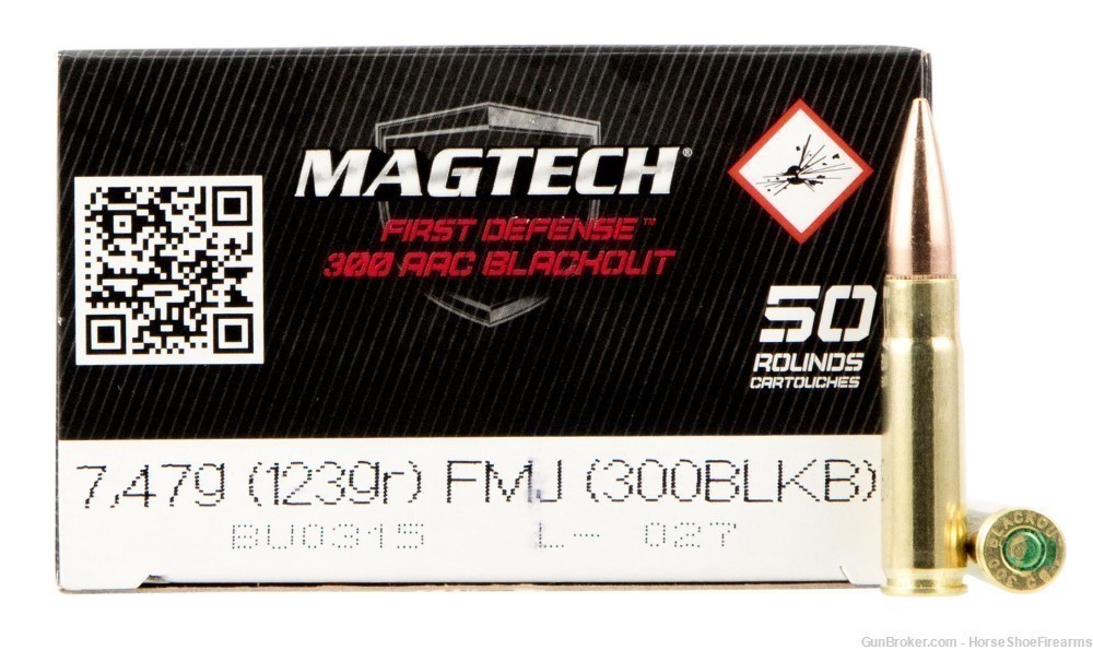 Magtech 300BLKB Tactical/Training 300 Blackout 123 gr FMJ 50/box-img-0