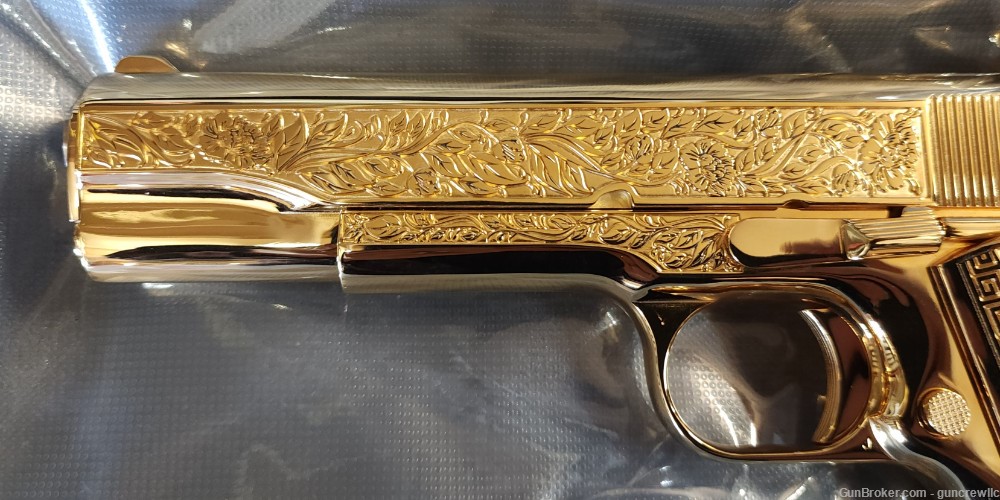 Seattle Engraving Colt 1911 Govt Italian Renaissance 24K Gold 45ACP Layaway-img-8
