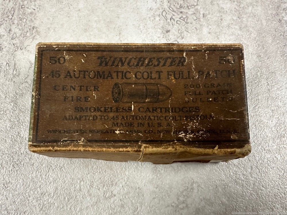 Winchester .45 Automatic Colt Full Patch Empty Box-img-0