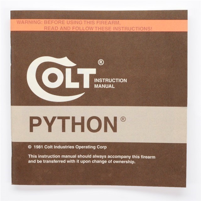 Colt Python 1981 Manual, Letter, More.-img-1