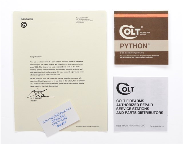 Colt Python 1981 Manual, Letter, More.-img-0